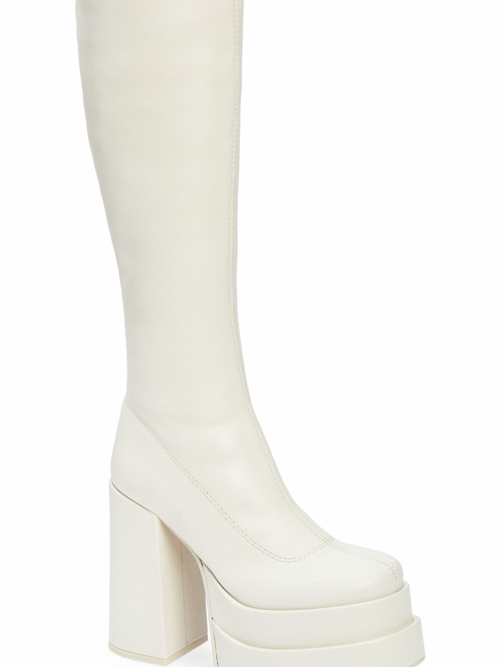Steve Madden Cypress Platform Knee-High Boots in Off White